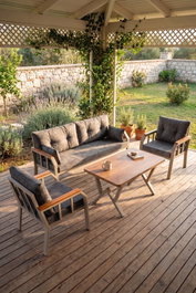 Hanah Home Conjunto de Jardín 3+1+1 Gris